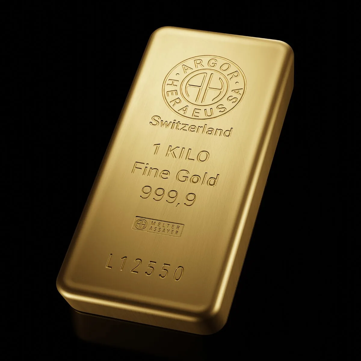 Gold bar on a black background